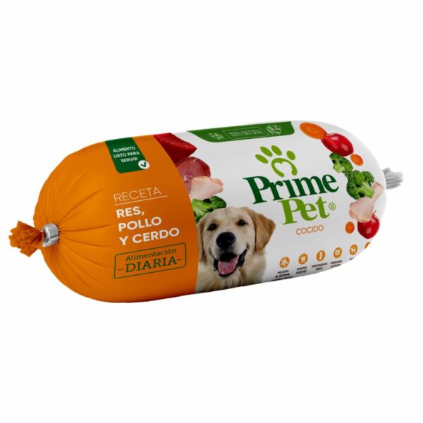 Alimento Para Perros Cocido Sabor A Res Pollo Y Cerdo PRIME PET 1 Kg - Imagen 4