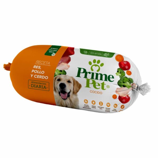 Alimento Para Perros Cocido Sabor A Res Pollo Y Cerdo PRIME PET 1 Kg - Imagen 5