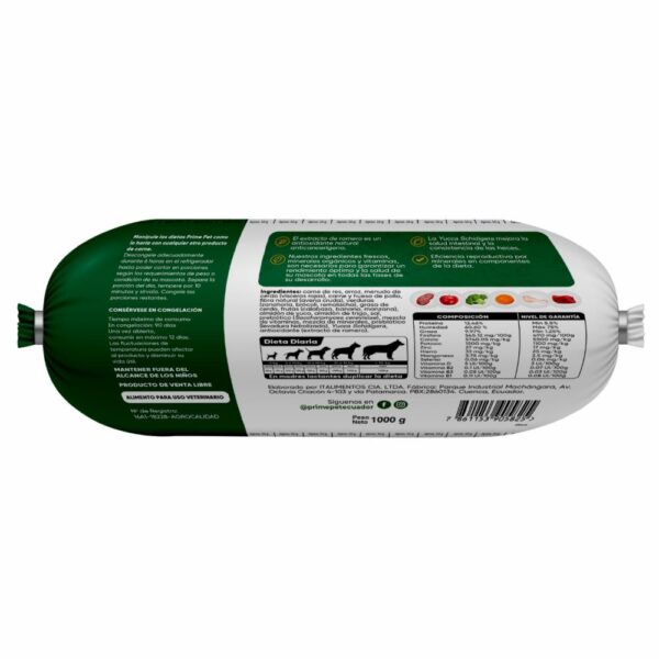 Alimento Para Perros Crudo Sabor A Res Pollo Y Cerdo PRIME PET 1 Kg - Imagen 3