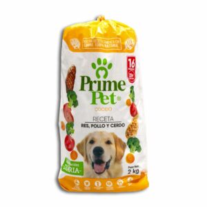 Alimento Para Perros Cocido Sabor A Res Pollo Y Cerdo PRIME PET 16 Rebanadas De 125 G
