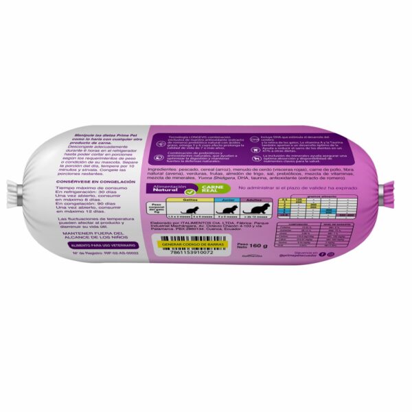 Alimento Para Gatos Cocido Sabor A Pescado Pollo Cerdo PRIME PET 160 G - Imagen 3