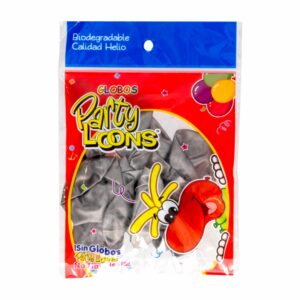 Globo N9 Plateado PARTY LOONS X 10 Uds