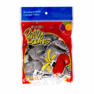 Globo N12 Plateado PARTY LOONS X 10 Uds