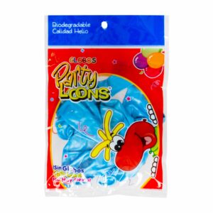 Globo N12 Celeste Perlado PARTY LOONS X 10 Uds