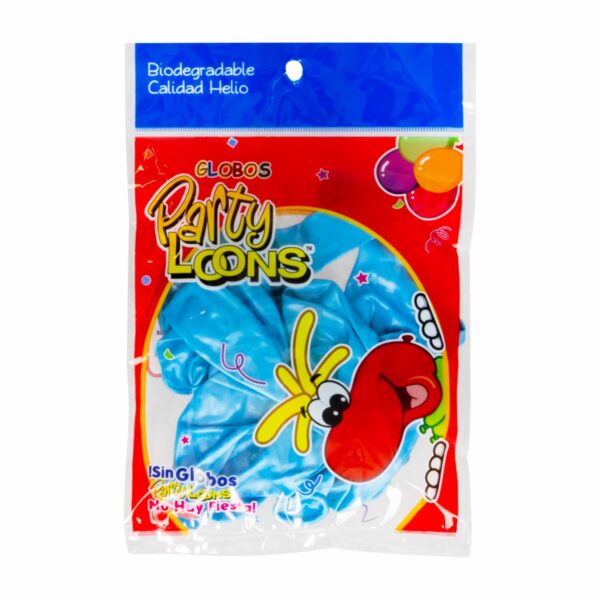 Globo N12 Celeste Perlado PARTY LOONS X 10 Uds