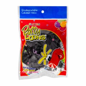 Globo N12 Negro PARTY LOONS X 10 Uds