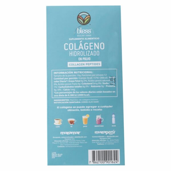 Colágeno En Polvo Hidrolizado BLESS 120g - Imagen 3