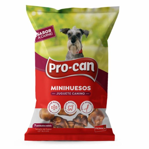 Juguete Para Perro 7 Mini Huesos Sabor A Carne PRO-CAN 2,5"