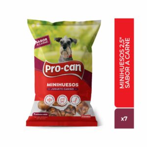 Juguete Para Perro 7 Mini Huesos Sabor A Carne PRO-CAN 2,5"