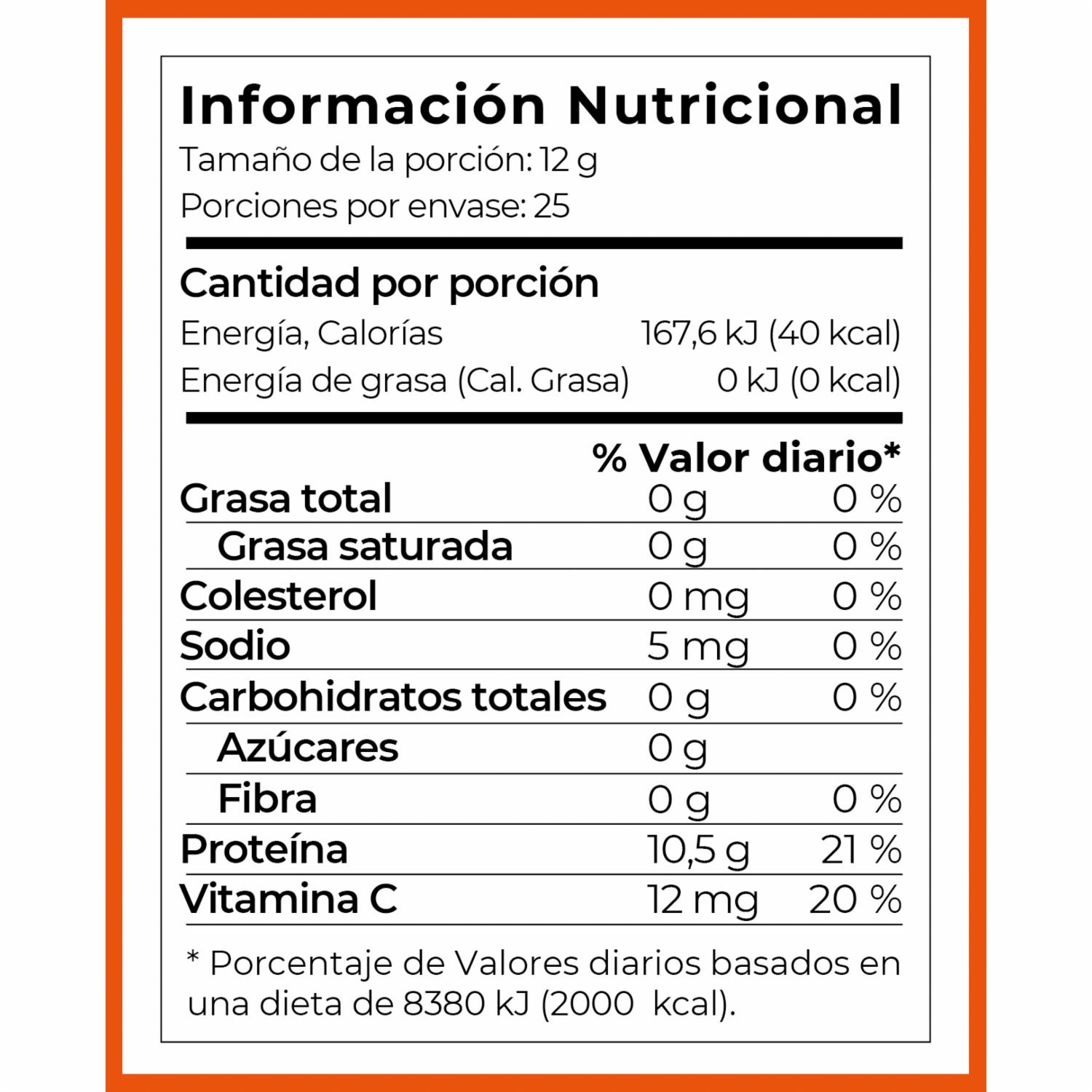 Colágeno En Polvo Sabor A Naranja COLAGEN PLUS Frasco - Imagen 2