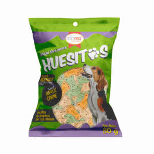 Galletas Para Perros Razas Pequeñas Y Minis Sabor Arroz Con Carne HUESITOS 80 G