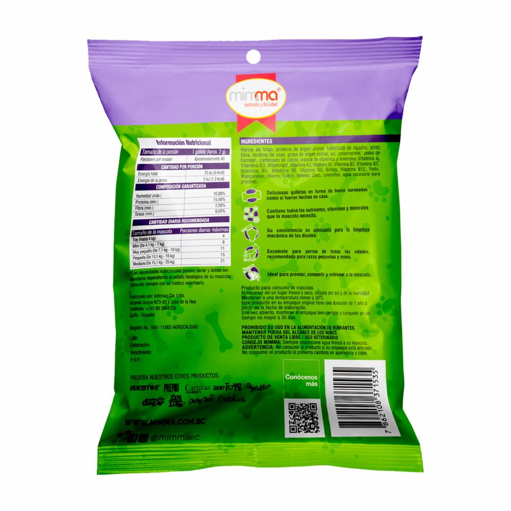 Galletas Para Perros Razas Pequeñas Y Minis Sabor Arroz Con Carne HUESITOS 80 G - Imagen 3