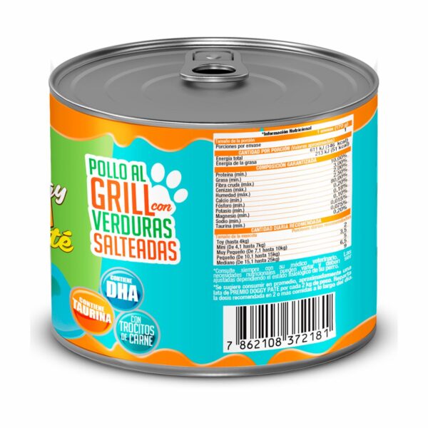 Alimento Húmedo Para Perros Paté De Pollo Al Grill Con Verduras Salteadas MIMMA 170 G - Imagen 3