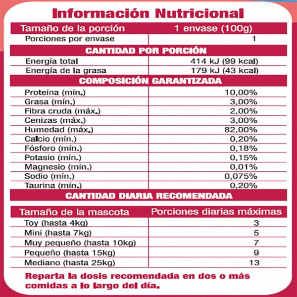 Snack Para Perros Adultos Todas Las Razas Trocitos En Salsa Cerdo Y Salmón CARNITAS 100 G - Imagen 2