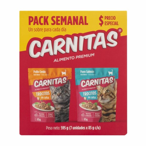 Alimento Húmedo Para Perros Trocitos En Salsa Sabores Variados CARNITAS 7 X 85 G - Imagen 3