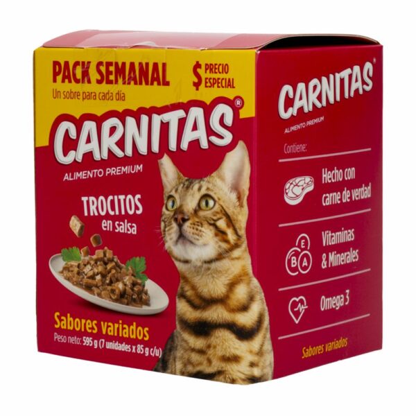 Alimento Húmedo Para Perros Trocitos En Salsa Sabores Variados CARNITAS 7 X 85 G - Imagen 4