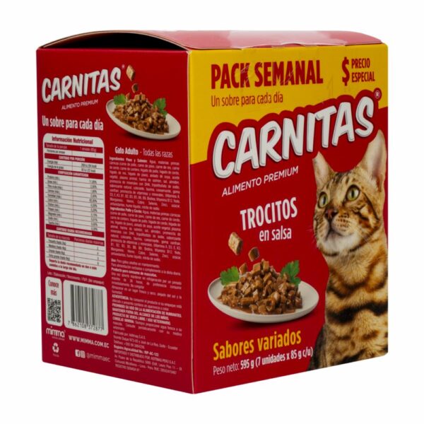 Alimento Húmedo Para Perros Trocitos En Salsa Sabores Variados CARNITAS 7 X 85 G - Imagen 5