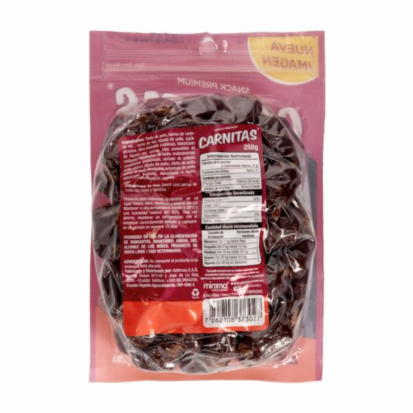 Snack Para Perros Mini Salchichas De Carne Dogtelitos CARNITAS 250 G - Imagen 2