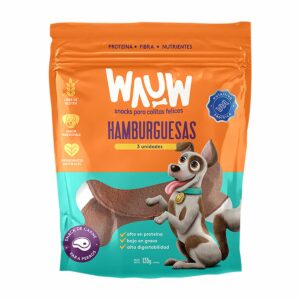 Snack Para Perros Hamburguesas Masticables WAUW 135 G
