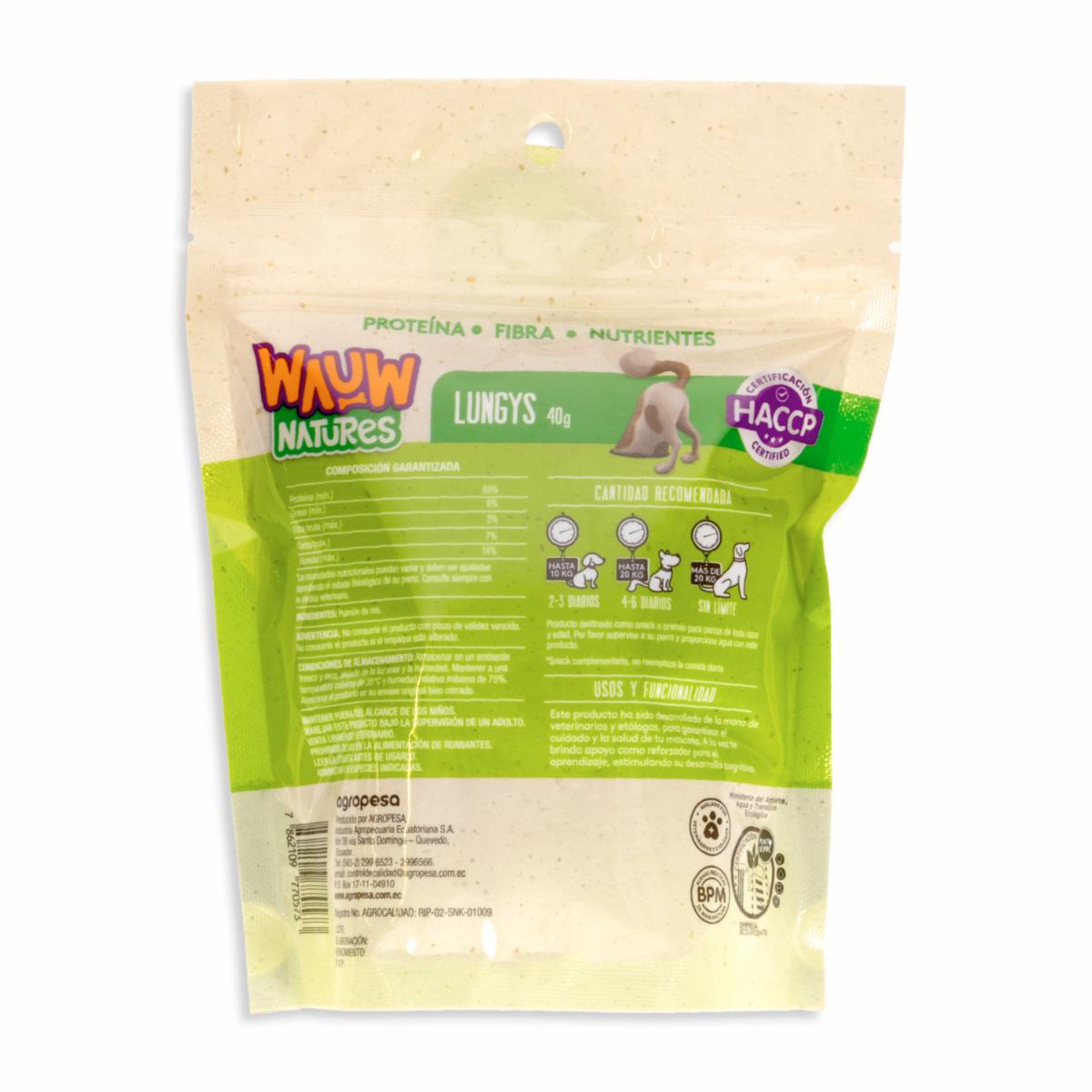 Snack Para Perros Lungys WAUW 40 G - Imagen 2