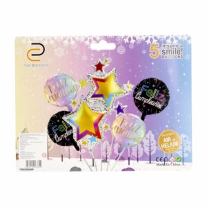 Bouquet De Globos De Feliz Cumpleaños Colores COLOR TOYS 5 Uds