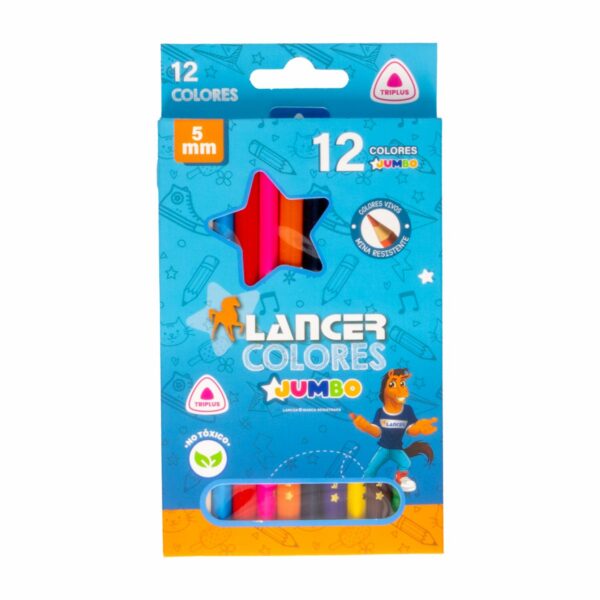 Lápices De Colores Jumbo Largo Triangulares LANCER Unidad