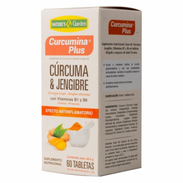Suplemento Con Cúrcuma Y Jengibre NATURES GARDEN 60 u
