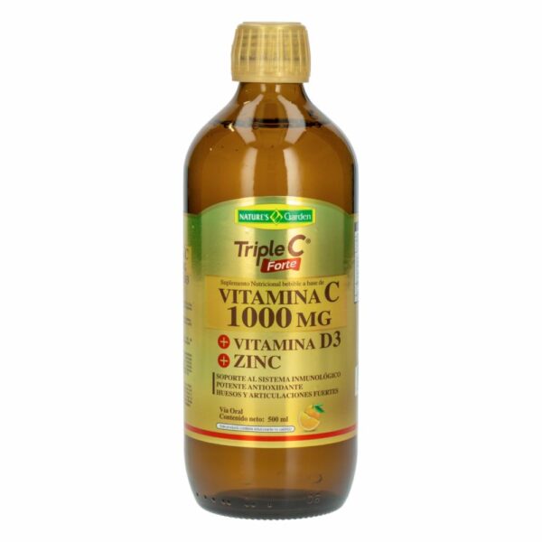 Vitamina C Triple Forte Suplemento NATURES GARDEN 500 ml