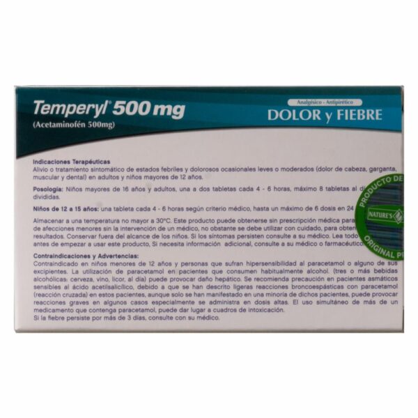 Paracetamol Temperyl Tableta NATURES GARDEN 40 Tabletas - Imagen 3