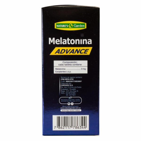 Melatonina Advance 60 Tabs NATURES GARDEN 180 g - Imagen 3