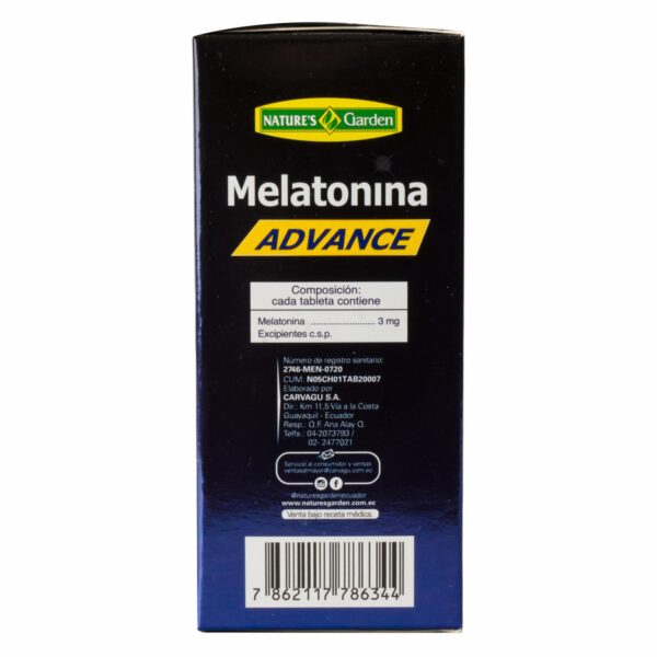 Melatonina Advance 60 Tabs NATURE'S GARDEN 180 g - Imagen 3