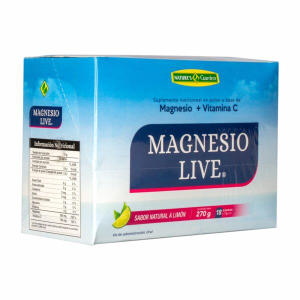 Magnesio Live Limón NATURES GARDEN 270 G - Imagen 3