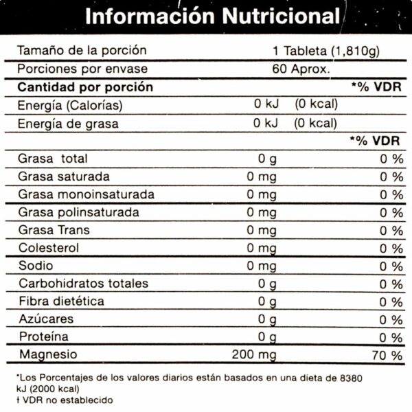 Citrato De Magnesio En tabletas NATURES GARDEN 108.60 G - Imagen 2