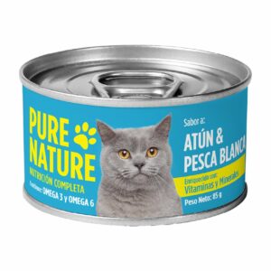 Alimento Húmedo Para Gatos De Atún Con Pesca Blanca PURE NATURE 85 G