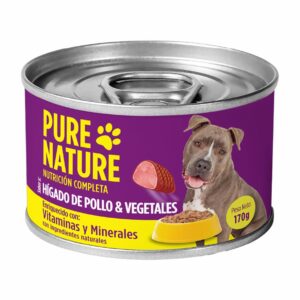 Alimento Húmedo Para Perros Hígado Pollo Con Vegetales PURE NATURE 170 G