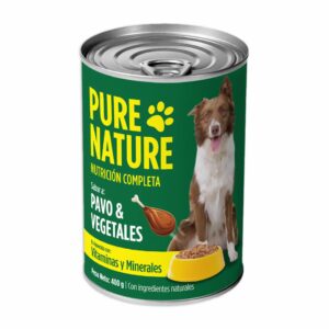 Alimento Húmedo Para Perros Pavo Con Vegetales PURE NATURE 400 G
