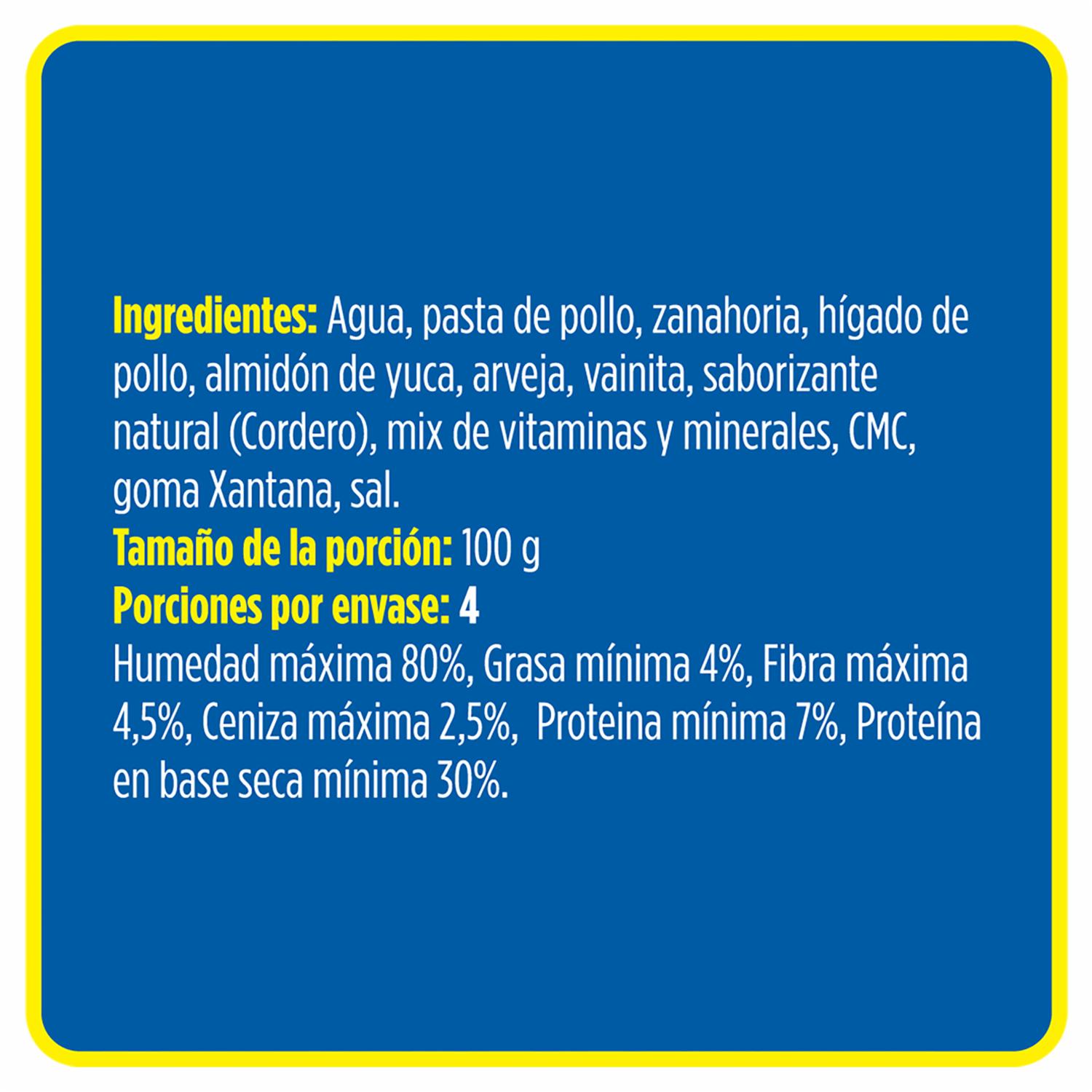 Alimento Húmedo Para Perros Cordero Con Vegetales PURE NATURE 400 G - Imagen 2