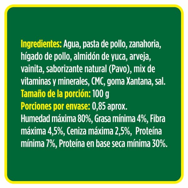 Alimento Húmedo Para Perros Pavo Con Vegetales PURE NATURE 85 G - Imagen 2