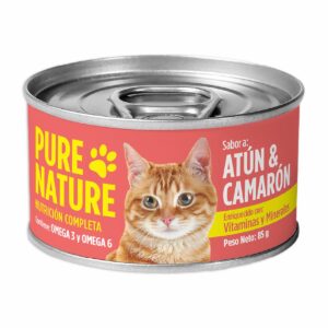 Alimento Húmedo Para Gatos De  Atún Y  Camarón PURE NATURE 85 G