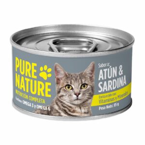 Alimento Húmedo Para Gatos De  Atún Y Sardina PURE NATURE 85 G
