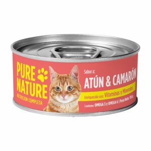 Alimento Húmedo Para Gatos De  Atún Y  Camarón PURE NATURE 156 G