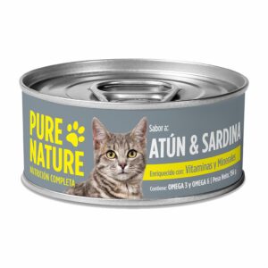 Alimento Húmedo Para Gatos De  Atún Y Sardina PURE NATURE 156 G