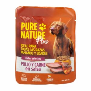 Alimento Para Perros Pollo Y Carne En Salsa PURE NATURE 85 G