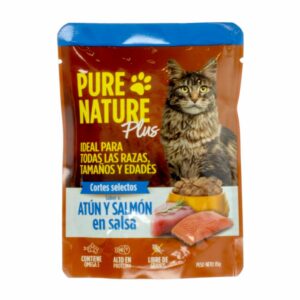 Alimento Para Gatos Húmedo De Atún Y Salmon PURE NATURE 85 G