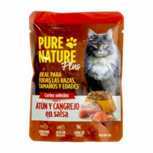 Alimento Para Gatos Húmedo De Atún Y Cangrejo PURE NATURE 85 G