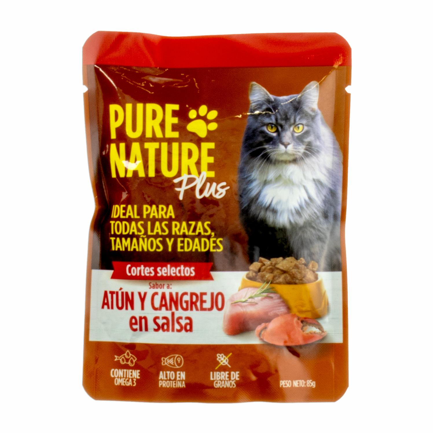 Alimento Para Gatos Húmedo De Atún Y Cangrejo PURE NATURE 85 G