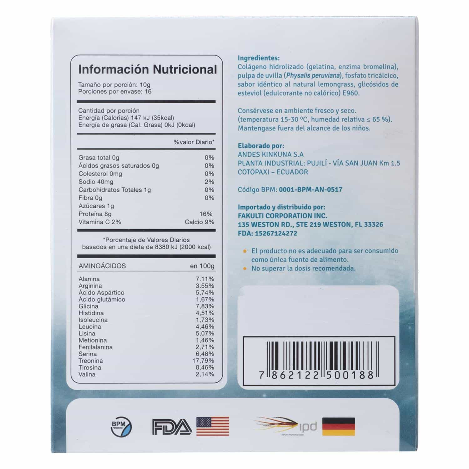 Colágeno Firm Up FAKULTI 160 g - Imagen 3