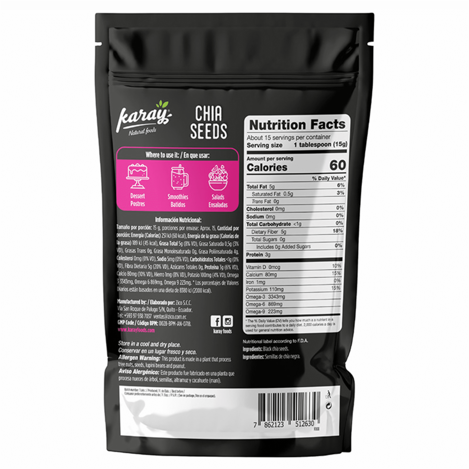 Chía Semillas KARAY 220 G - Imagen 2