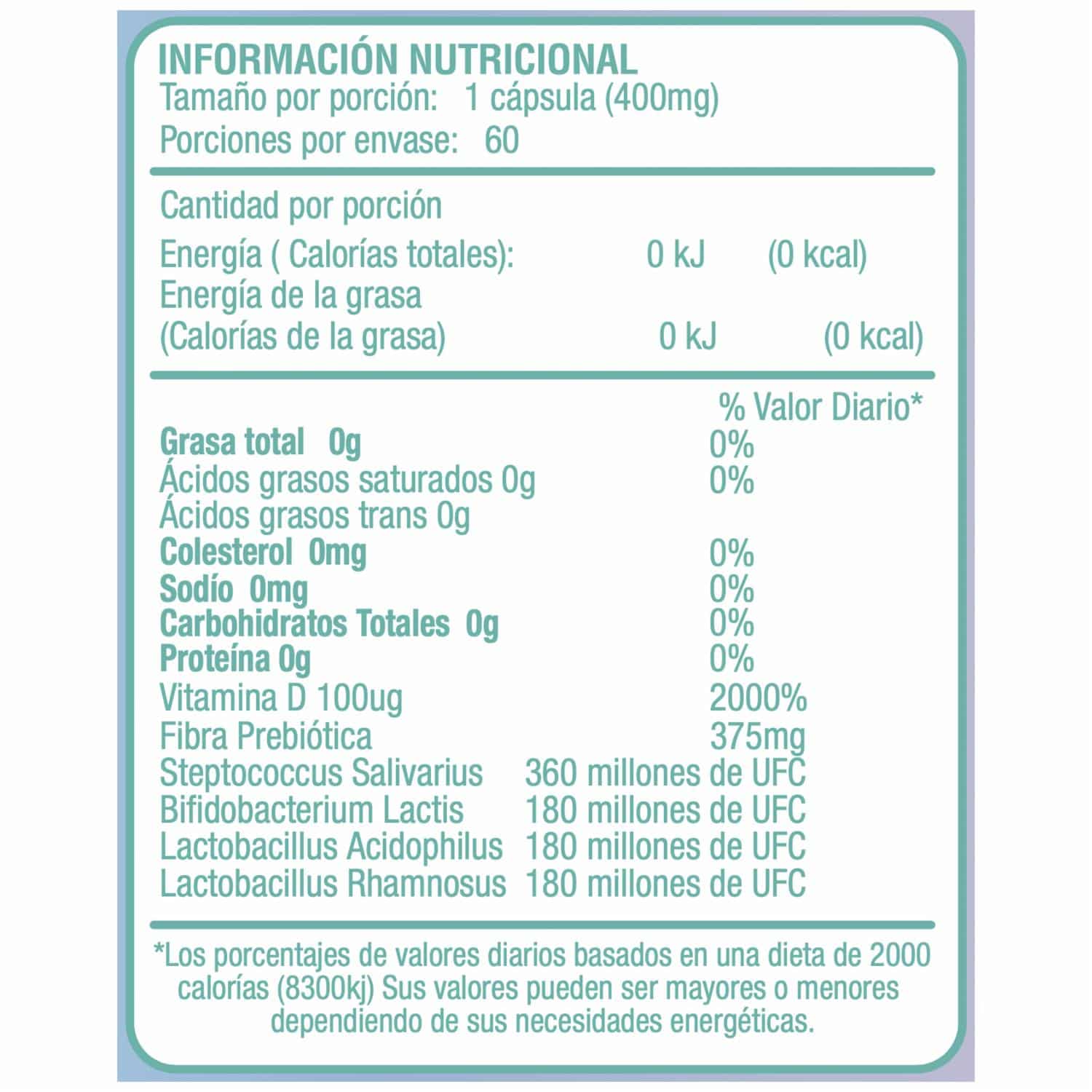 Suplemento De Fibra Prebiótica Y Probióticos en Cápsulas VITAHEALTH 24 G - Imagen 2
