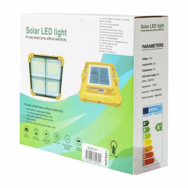 Lampara Solar Recargable  4 Paneles NITRON 1 Pieza - Imagen 5